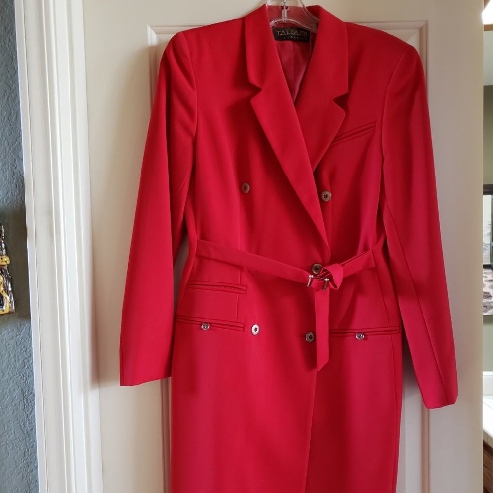 Tahari "Classics" Wool Gabardine Coat Dress, size 2